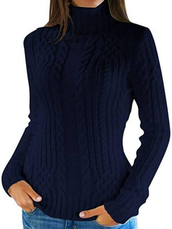 Ženski pulover s visokim ovratnikom za jesen i zimu, uski pulover s prženim tijestom, preveliki pulover, pulover, ženski