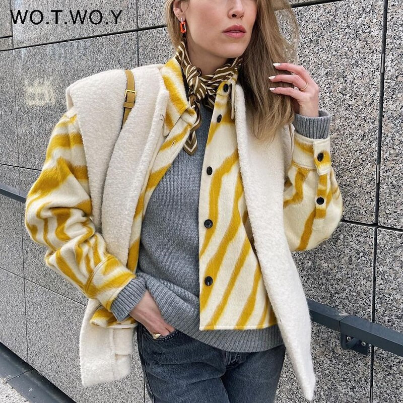 WOTWOY Φθινοπωρινά χειμωνιάτικα αρνίσια μάλλινα γιλέκα Γυναικεία Παχύ ζεστό γιλέκο Γυναικεία πανωφόρια Αμάνικα μπουφάν Λευκά κομψά μπλουζάκια 2021
