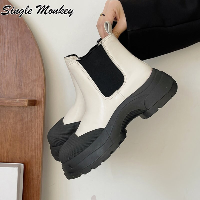 Chelsea čizme Platforma Debele ženske cipele 2022. Nove zimske ležerne sportske cipele Gležnjače za snijeg Punk gotička moda Mujer Zapatillas