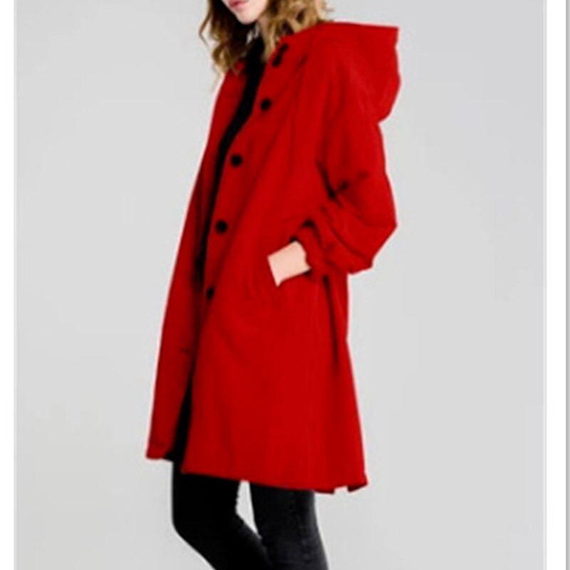 Modes sieviešu brīva poga gadījuma vējjaka jaka ar kapuci vidukļa gara vējjaka ar garām piedurknēm vēja un ūdensnecaurlaidīga jaka