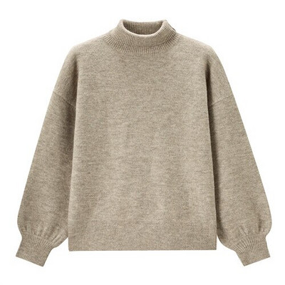 Giordano sieviešu džemperi ar biezu, nolaižamu plecu džemperi ar augstu kakla apkakli, brīvi silti džemperi 05351657