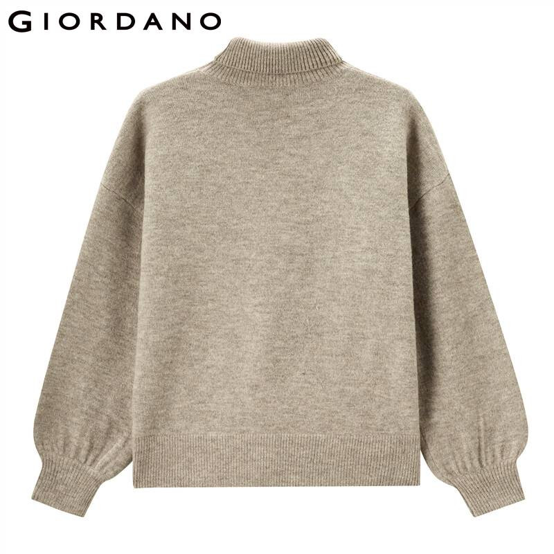 Giordano sieviešu džemperi ar biezu, nolaižamu plecu džemperi ar augstu kakla apkakli, brīvi silti džemperi 05351657