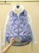 PinkyIsBlack 2022. gada silts sieviešu dūnu kokvilnas veste mētelis ziemai, jauns sieviešu ikdienas savelkamās aukliņas veste bez piedurknēm, īsa veste