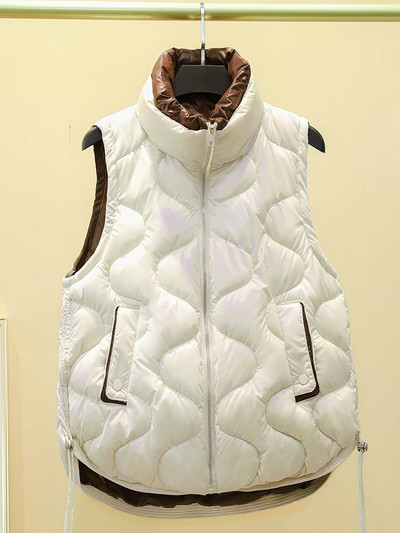 PinkyIsBlack 2022. gada silts sieviešu dūnu kokvilnas veste mētelis ziemai, jauns sieviešu ikdienas savelkamās aukliņas veste bez piedurknēm, īsa veste