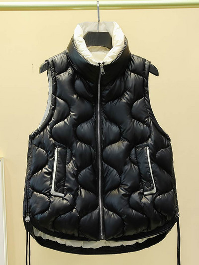 PinkyIsBlack 2022. gada silts sieviešu dūnu kokvilnas veste mētelis ziemai, jauns sieviešu ikdienas savelkamās aukliņas veste bez piedurknēm, īsa veste