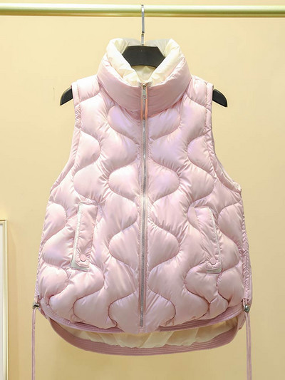 PinkyIsBlack 2022. gada silts sieviešu dūnu kokvilnas veste mētelis ziemai, jauns sieviešu ikdienas savelkamās aukliņas veste bez piedurknēm, īsa veste