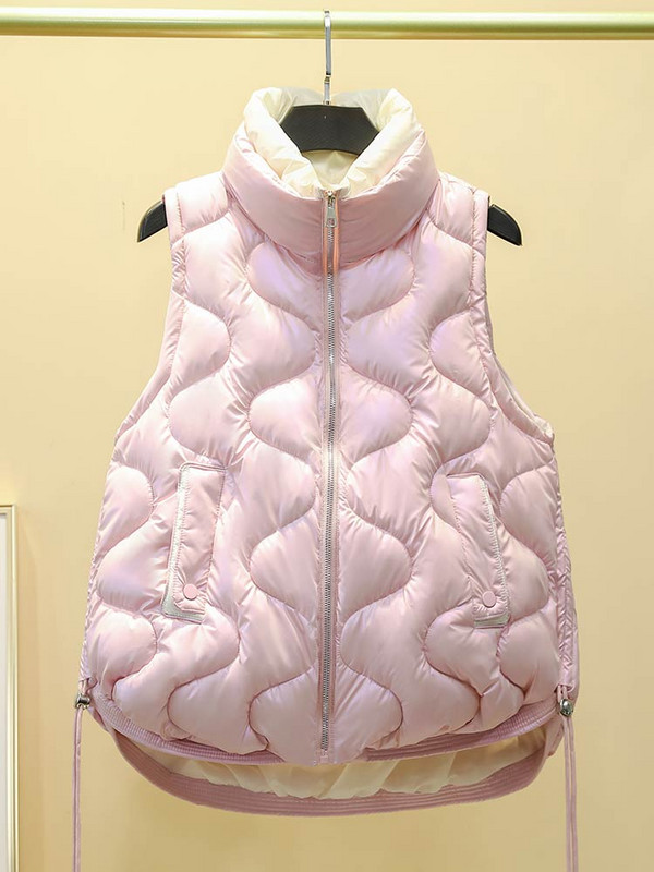 PinkyIsBlack 2022. gada silts sieviešu dūnu kokvilnas veste mētelis ziemai, jauns sieviešu ikdienas savelkamās aukliņas veste bez piedurknēm, īsa veste