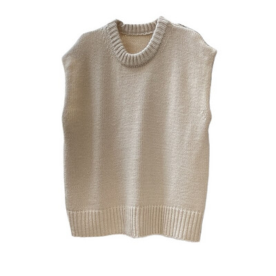 HanOrange 2022 Agrīna rudens tekstūra, vilnas O veida kakla trikotāžas veste, sieviešu brīva profila, mīksta vaskaina ādai draudzīgs džemperis bez piedurknēm