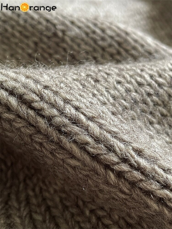 HanOrange 2022 Agrīna rudens tekstūra, vilnas O veida kakla trikotāžas veste, sieviešu brīva profila, mīksta vaskaina ādai draudzīgs džemperis bez piedurknēm