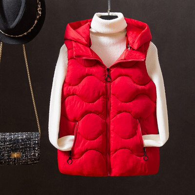 Kokvilnas veste sievietēm 2021. gada rudens ziema, pilnībā piemērota veste bez piedurknēm, noņemama vāciņa jaka, sieviešu ziemas ķermeņa silts mētelis