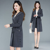 Sieviešu 2022. gada pavasara rudens, garais modes mētelis Sieviešu ikdienas brīvs vējjakas Sieviešu virsjakas ar kapuci Z19