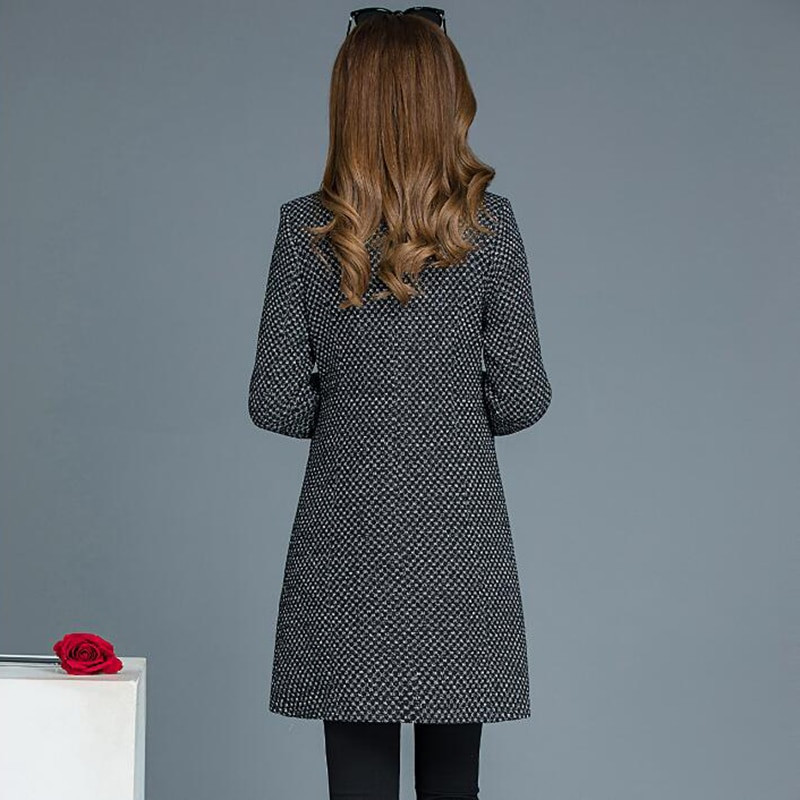 2020. gada ziemas modes dāmu plus flīsa jaka vidēja garuma jauns mētelis silts ar garām piedurknēm atloks temperamenta sieviešu populārā jaka