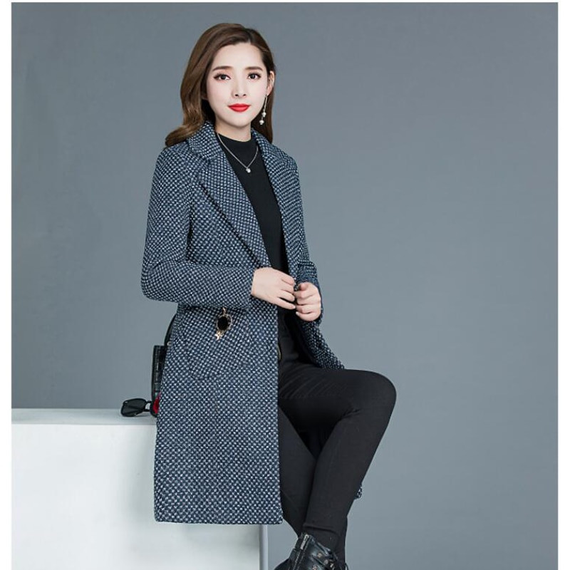 2020. gada ziemas modes dāmu plus flīsa jaka vidēja garuma jauns mētelis silts ar garām piedurknēm atloks temperamenta sieviešu populārā jaka