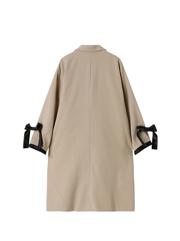 2022. g. sieviešu priekšgala mētelis, brīvs, vienrindas retro ielu apģērbs, modes raibs, viltots divu gabalu vējjaku virsdrēbju topi