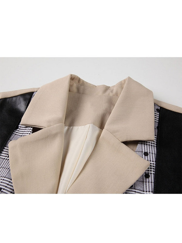 2022. g. sieviešu priekšgala mētelis, brīvs, vienrindas retro ielu apģērbs, modes raibs, viltots divu gabalu vējjaku virsdrēbju topi