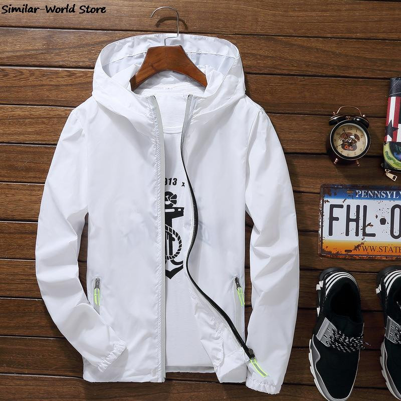 Īpaši viegla vīriešu vasaras jaka ar kapuci Īpaši plāns vējjaka kažokādas sauļošanās līdzeklis, ūdensizturīgs pludmales ikdienas jakas