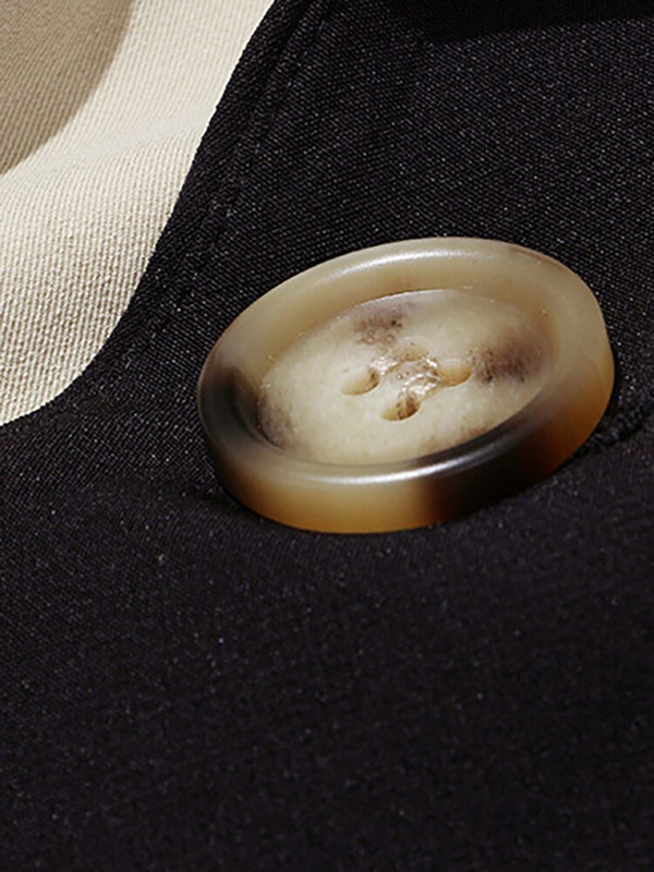 DEAT Fashion Γυναικεία καμπαρντίνα Χαλαρά μονό κουμπί με ακανόνιστη σχισμή αντίθεση χρώματος συνονθύλευμα αντιανεμικό φθινόπωρο 2022 17A933H