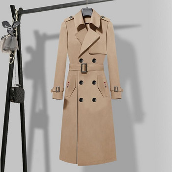 Outwear Female Υψηλής ποιότητας Κόκκινο Μαύρο Kaki Trench Γυναικείο φθινοπωρινό αντιανεμικό παλτό πάνω από το γόνατο casual μακρύ παλτό