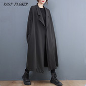 lielizmēra vintage gadījuma brīvs garš rudens pavasara trenčs sievietēm 2022 apģērbi Virsdrēbes