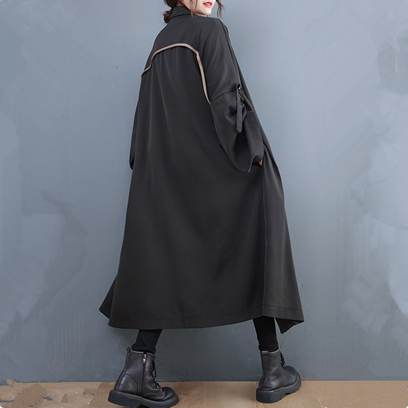 lielizmēra vintage gadījuma brīvs garš rudens pavasara trenčs sievietēm 2022 apģērbi Virsdrēbes