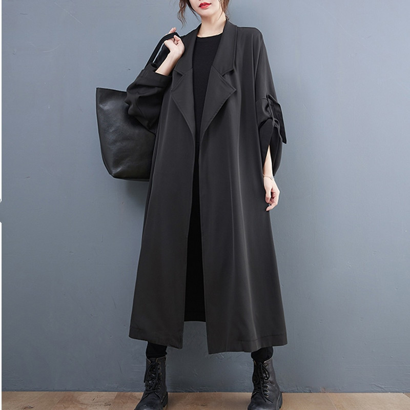 lielizmēra vintage gadījuma brīvs garš rudens pavasara trenčs sievietēm 2022 apģērbi Virsdrēbes