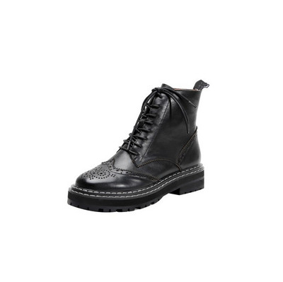 2021. gada ziemas sieviešu zābaki Broka grebti zābaki Platforma balti/melni zābaki Ādas zābaki sievietēm Botas Mujer rudens apavi sievietēm