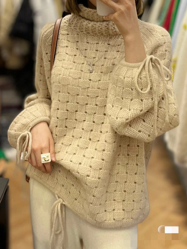 Super jauks sieviešu doba dizaina vilnas džemperis ar apkakli rudens un ziemas laikā, silts, mīksts, vaska krāsas augstas kvalitātes džemperis