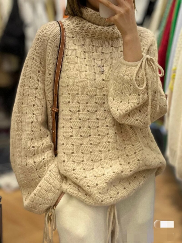 Super jauks sieviešu doba dizaina vilnas džemperis ar apkakli rudens un ziemas laikā, silts, mīksts, vaska krāsas augstas kvalitātes džemperis