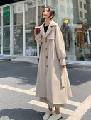 Rudens mēteļi Sieviešu ziema 2022 Jakas vienkrāsains atloks ar vienrindu siksnu, gara vējjaka Trenčjaka sievietēm, apģērba augšdaļa