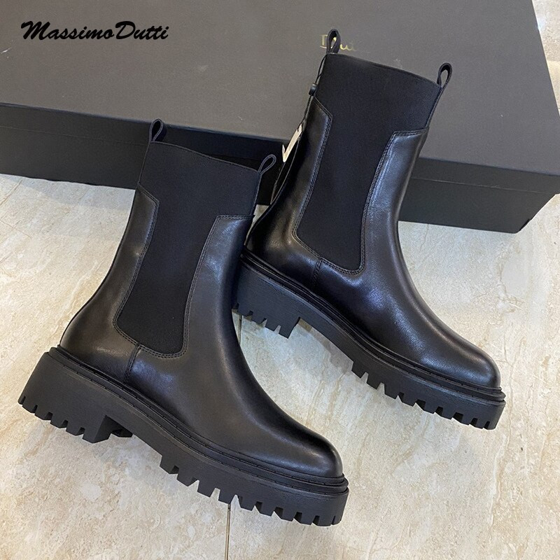 2022. Nove modne proljetne jesenske modne debele donje strane Chelsea kratke čizme na cijevi Univerzalne jednobojne cipele Jednostavne ležerne ženske