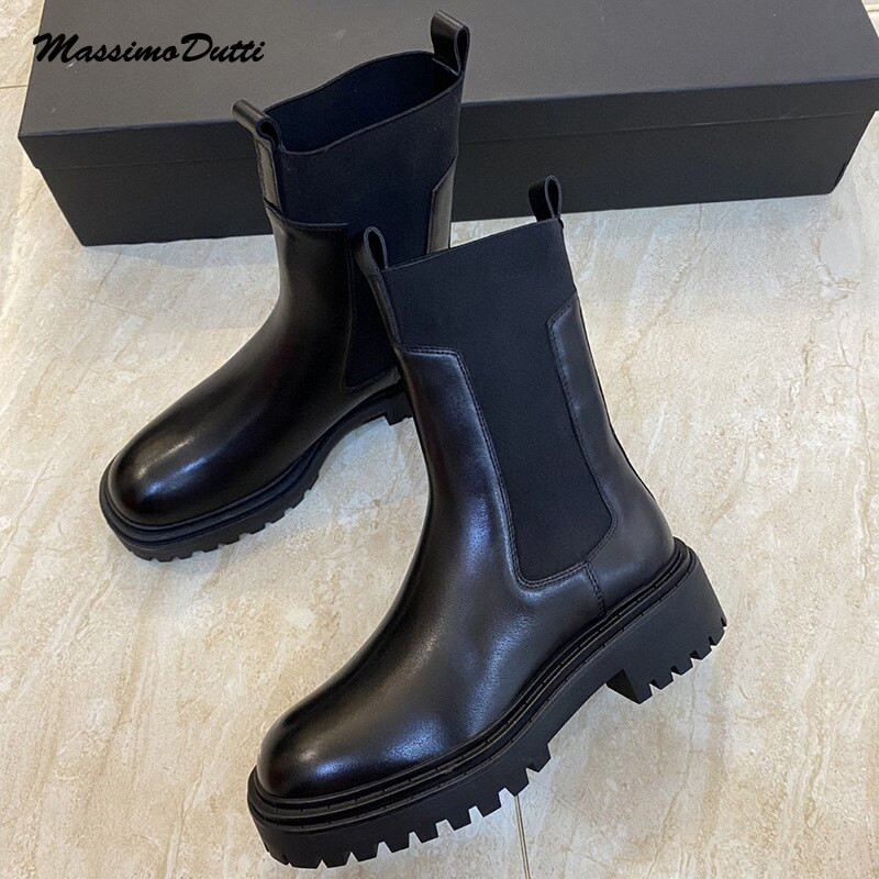 2022. Nove modne proljetne jesenske modne debele donje strane Chelsea kratke čizme na cijevi Univerzalne jednobojne cipele Jednostavne ležerne ženske