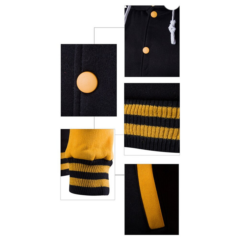 Modna muška zimska sveučilišna jakna dugih rukava 2021. Jednoredno kopčanje Topli flis kaput Muška jakna Trenirka Kaput od flisa