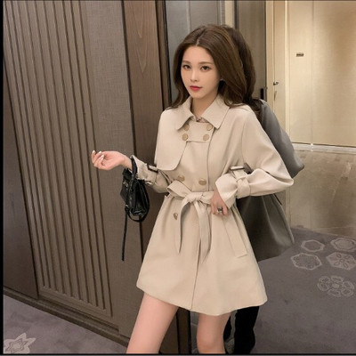 Άνοιξη 2021 Νέο Γυναικείο Ανεμοδράστη Γυναικείο παλτό με ζώνη βρετανικής μόδας υψηλής μόδας Γυναικεία φθινοπωρινή καμπαρντίνα μεσαίου μήκους για γυναίκες