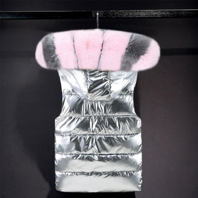 Dabīgas lapsas kažokādas ziemas jaka bez piedurknēm Sieviešu veste silta īstas kažokādas veste Sieviešu siltā dūnu veste ziemas ūdensizturīgs mētelis