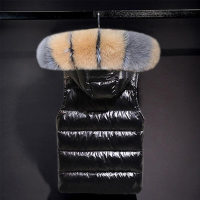 Dabīgas lapsas kažokādas ziemas jaka bez piedurknēm Sieviešu veste silta īstas kažokādas veste Sieviešu siltā dūnu veste ziemas ūdensizturīgs mētelis