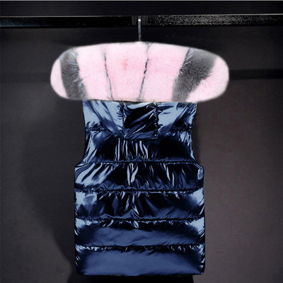 Dabīgas lapsas kažokādas ziemas jaka bez piedurknēm Sieviešu veste silta īstas kažokādas veste Sieviešu siltā dūnu veste ziemas ūdensizturīgs mētelis