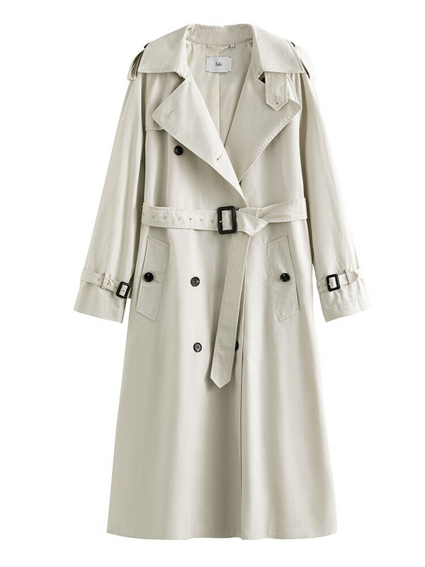 FSLE klasiska stila piepilsētas mēteļi ar divrindu mēteli sievietēm rudens High Street biroja sieviešu ikdienas mēteļi pret vēju