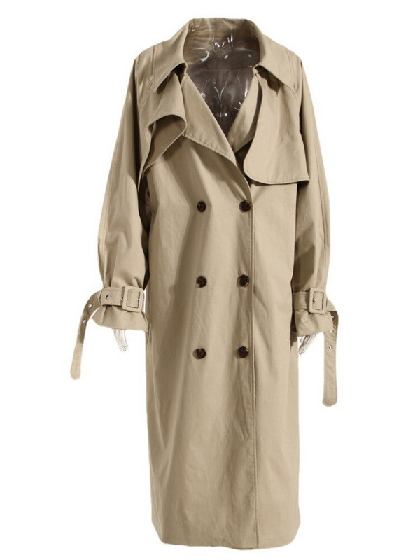 DEAT Modni ženski trenč kaput kaki boje, vjetrovka s velikim džepom i velikim džepom na struk, vjetrovka s dvostrukim kopčanjem, jesen 2022. Novo 17A4071