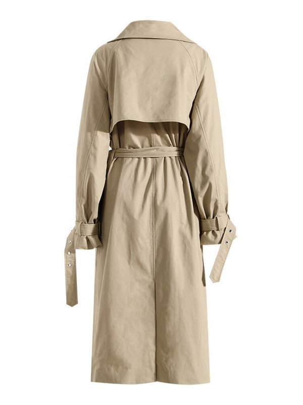 DEAT Modni ženski trenč kaput kaki boje, vjetrovka s velikim džepom i velikim džepom na struk, vjetrovka s dvostrukim kopčanjem, jesen 2022. Novo 17A4071