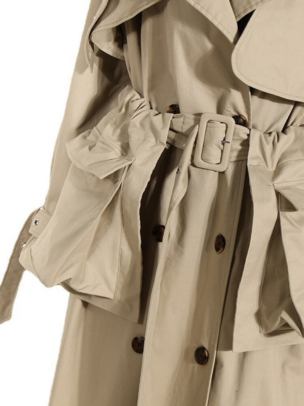 DEAT Modni ženski trenč kaput kaki boje, vjetrovka s velikim džepom i velikim džepom na struk, vjetrovka s dvostrukim kopčanjem, jesen 2022. Novo 17A4071