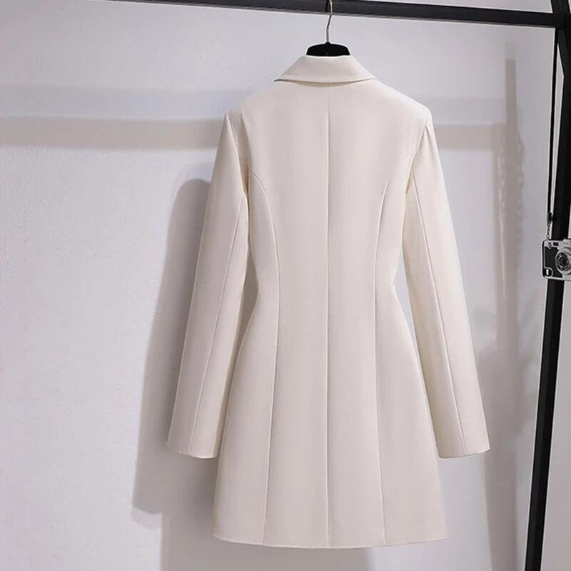 Pavasara rudens mētelis ar nolaižamu apkakli sievietēm, 2022. gada jauns korejiešu trencis, sieviešu melns vējjaka