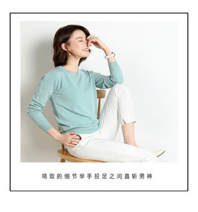 Φθινοπωρινό χειμωνιάτικο γυναικείο πουλόβερ με λαιμόκοψη μασίφ πουλόβερ από κασμίρ με μακρυμάνικο πουκάμισο με μακρυμάνικο κάζουαλ Basic pull Femme