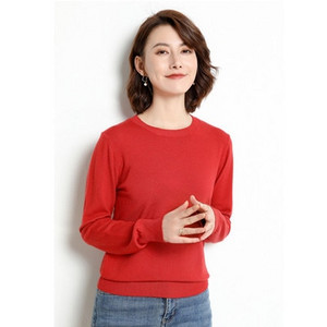 Φθινοπωρινό χειμωνιάτικο γυναικείο πουλόβερ με λαιμόκοψη μασίφ πουλόβερ από κασμίρ με μακρυμάνικο πουκάμισο με μακρυμάνικο κάζουαλ Basic pull Femme