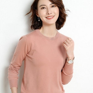 Φθινοπωρινό χειμωνιάτικο γυναικείο πουλόβερ με λαιμόκοψη μασίφ πουλόβερ από κασμίρ με μακρυμάνικο πουκάμισο με μακρυμάνικο κάζουαλ Basic pull Femme