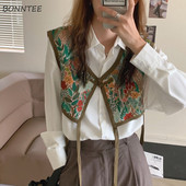 Prsluk Ženski Proljetni Vintage Vez Raznovrsni Ženski Dizajn Slobodno vrijeme Jednostavan Šareni Cvjetni Ulzzang Novi Trendy Blagdanski Fit Chic