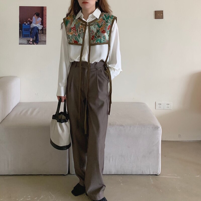 Prsluk Ženski Proljetni Vintage Vez Raznovrsni Ženski Dizajn Slobodno vrijeme Jednostavan Šareni Cvjetni Ulzzang Novi Trendy Blagdanski Fit Chic