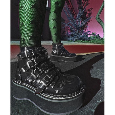 SaraIris, potpuno nove ženske ulične čizme, kopča, patentni zatvarač, ukras u obliku srca, platforma, ženske čizme, INS ležerne punk gotičke cipele