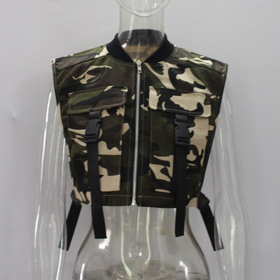 Ielu apģērbi, maskēšanās, kravas veste, sieviešu jaka, rāvējslēdzēja kabatas, sānu šņores.