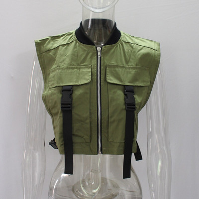 Ielu apģērbi, maskēšanās, kravas veste, sieviešu jaka, rāvējslēdzēja kabatas, sānu šņores.