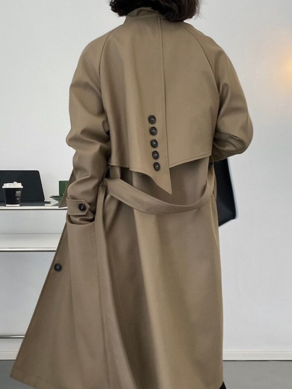 [EWQ] Temperamentni jednoredni trenč kaput s remenom s remenom, visokokvalitetna ženska vjetrovka 2022. Jesen Jesen 16R1998.